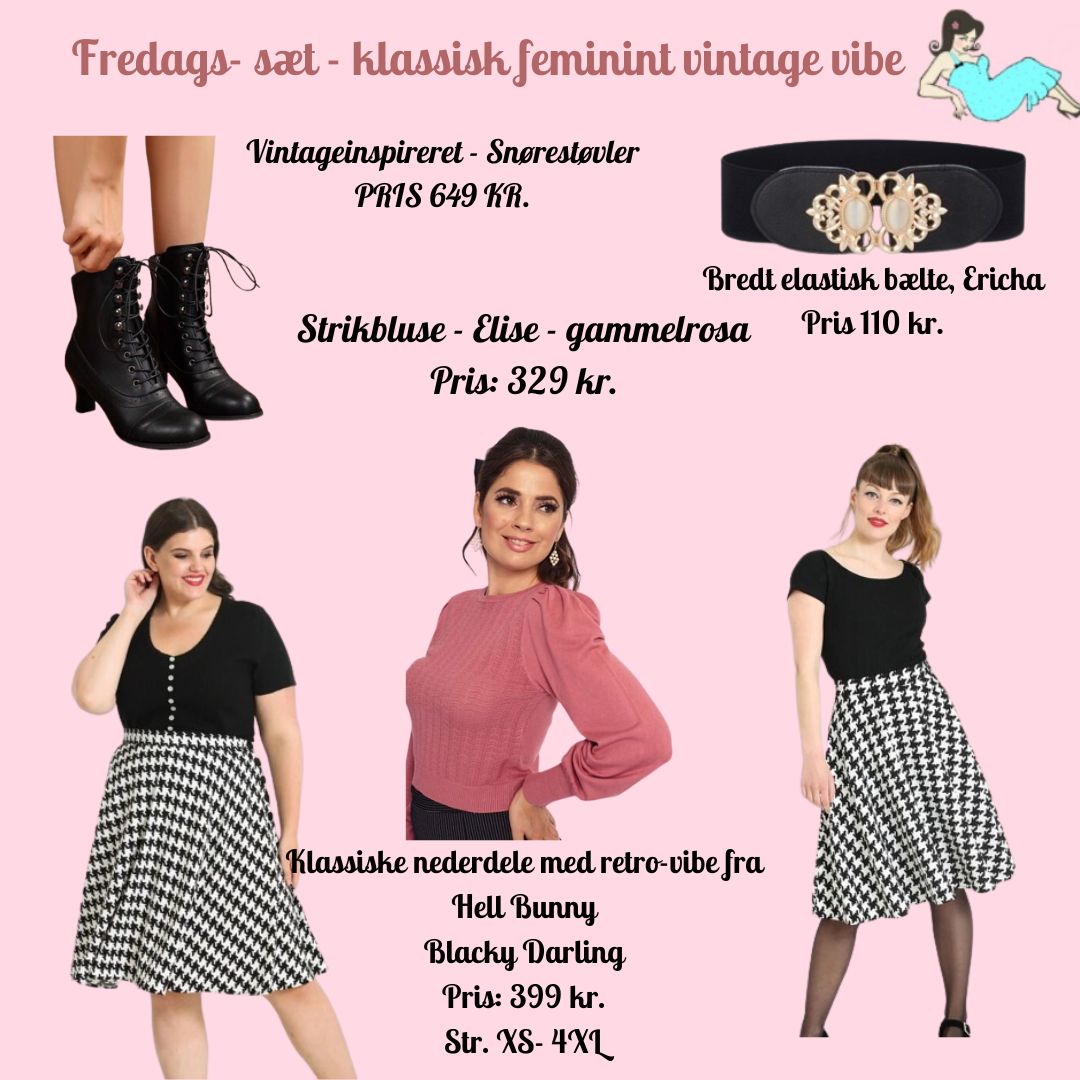 🖤Klassisk vintage-vibe med sort/gammelrosa🖤